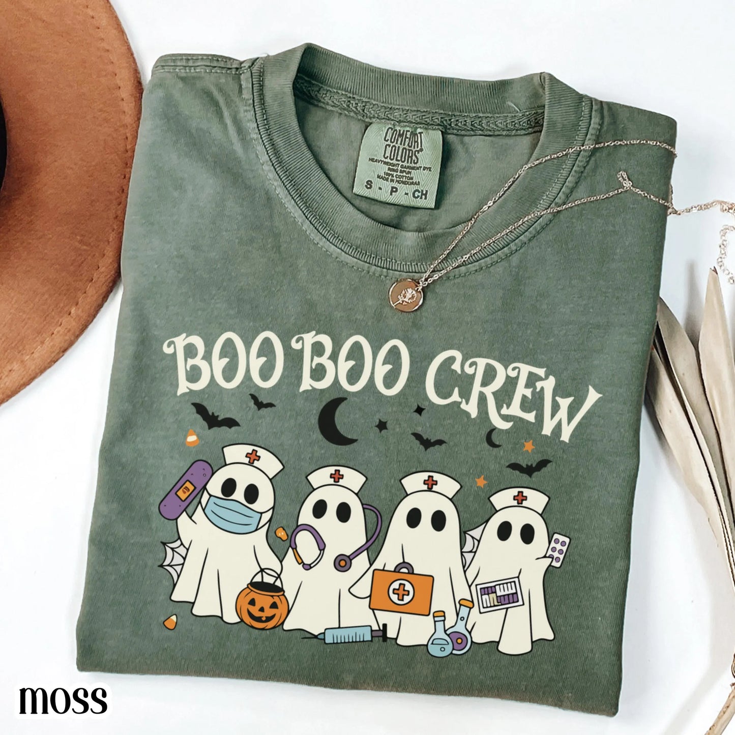 Boo Boo Ghost Halloween Nurse Comfort Colors Tee