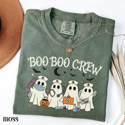 Boo Boo Ghost Halloween Nurse Comfort Colors Tee