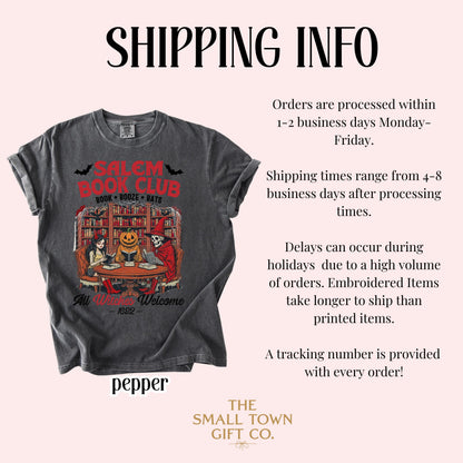 Comfort Colors Halloween Salem Book Club Witches Shirt Spooky Tee Autumn Reading Skeleton Pumpkin TShirt Fall Cozy Bookish TShirt Book Lover