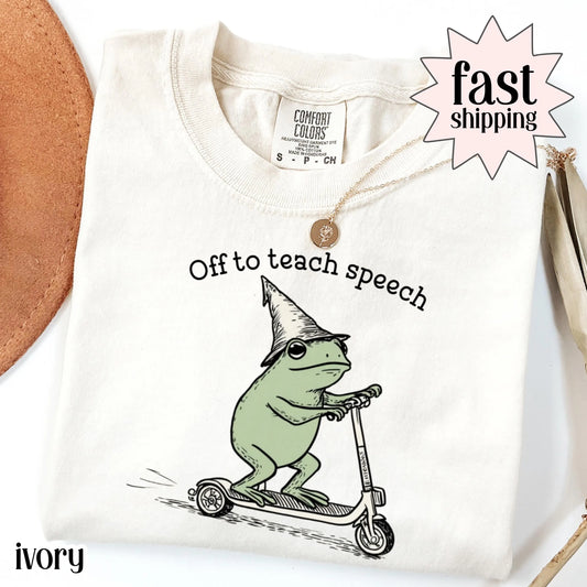 Speech Therapist Shirt SLP Comfort Colors Communication Specialist Your Words Matter Tee Frog Scooter Gift For Speech Language Pathologist