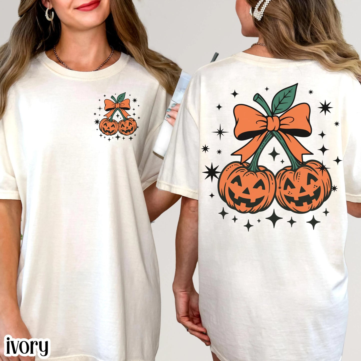 Pumpkin Bow Comfort Colors Halloween Tee