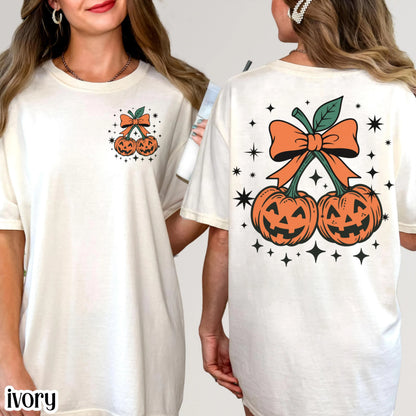 Pumpkin Bow Comfort Colors Halloween Tee