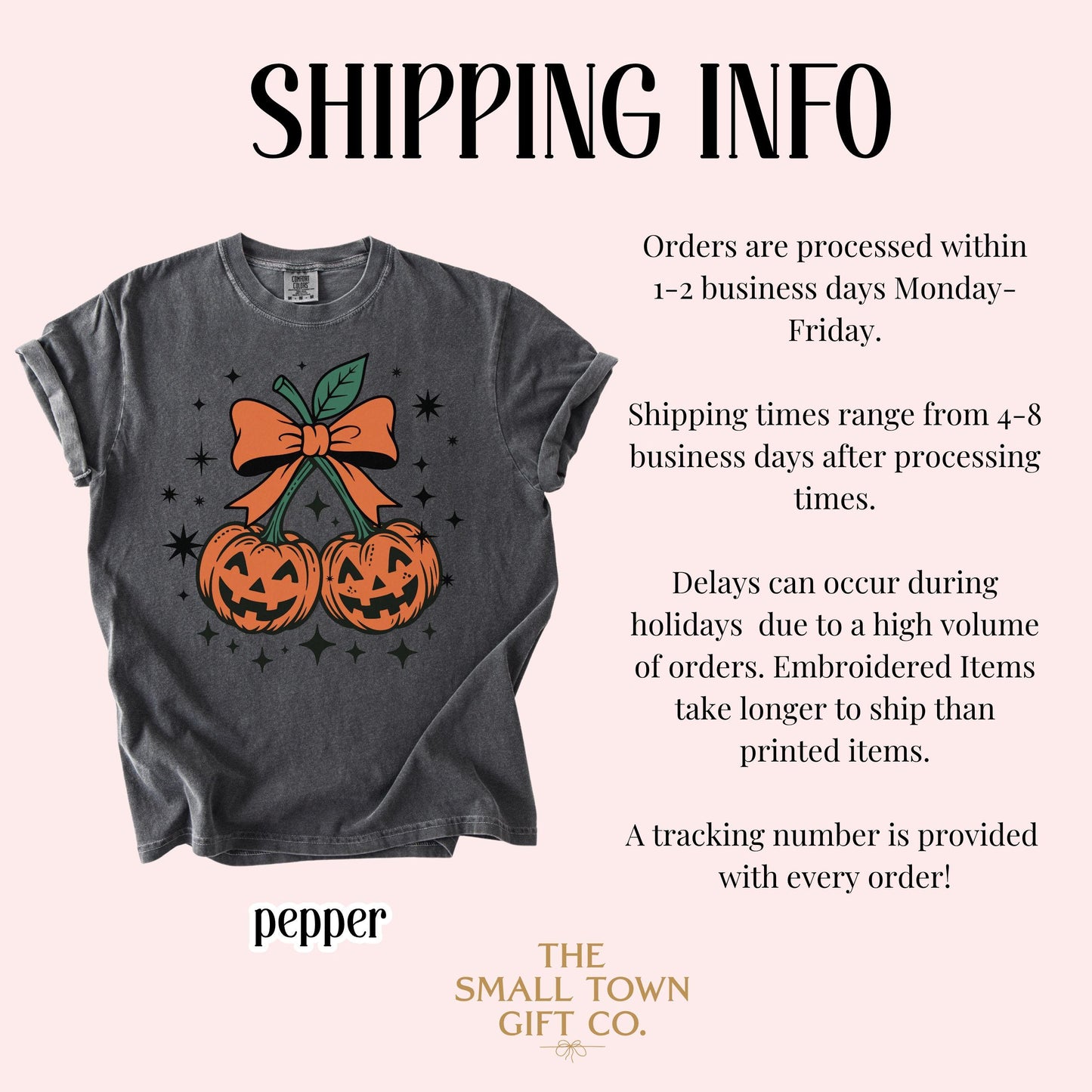 Pumpkin Bow Comfort Colors Halloween Tee