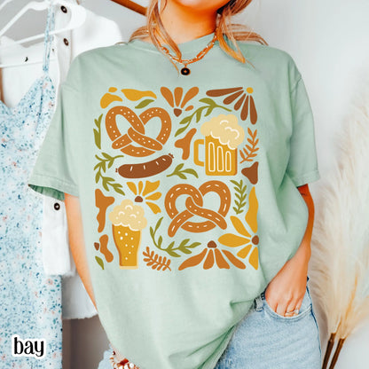 Oktoberfest Beer & Pretzel Comfort Colors Tee