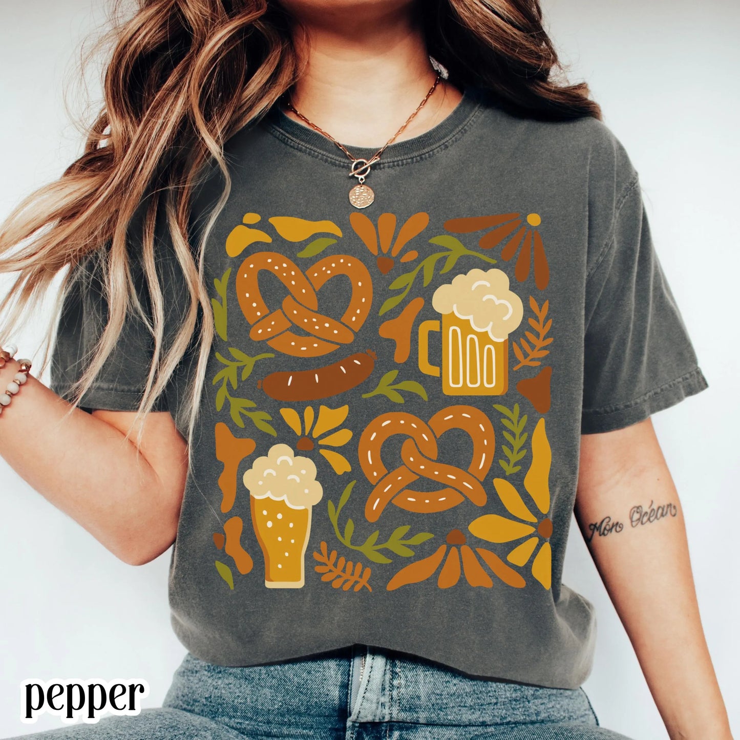 Oktoberfest Beer & Pretzel Comfort Colors Tee
