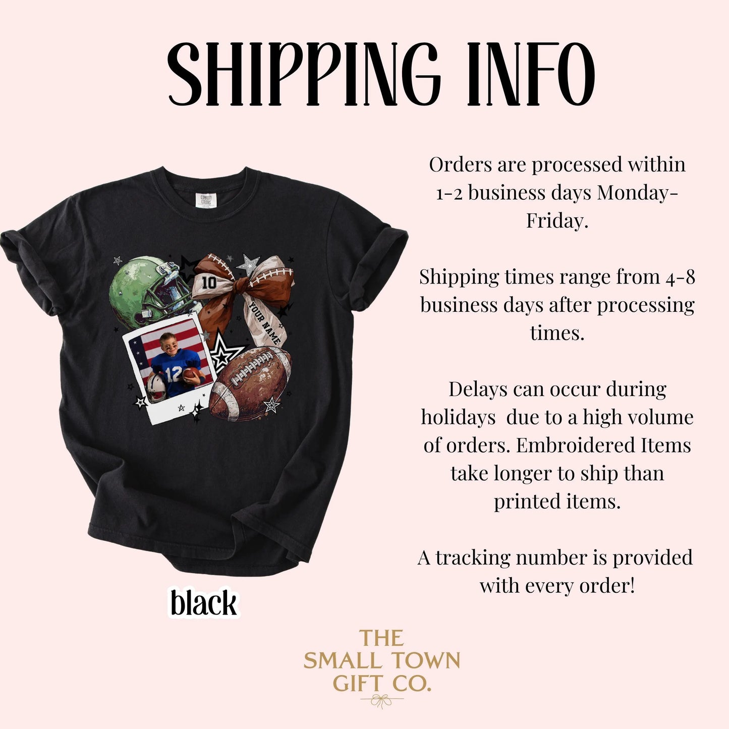 Football Comfort Colors Photo Shirt Football Mom TShirt Custom Game Day Shirt Gift for Mom High School Football Team Cheer Shirt