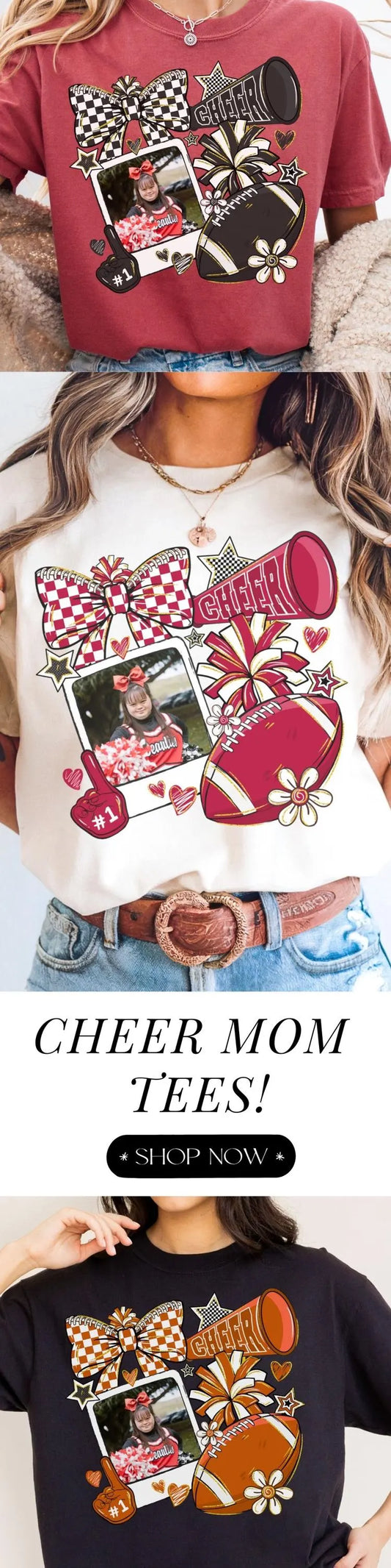 Cheer Comfort Colors Photo Shirt Cheer Mom Custom Game Day Tee Gift for Mom High School Cheerleading Team Shirt Cheerleader Tshirt