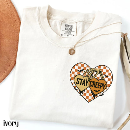 Skeleton Pumpkin Heart Comfort Colors Tee