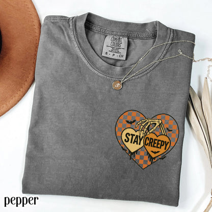 Skeleton Pumpkin Heart Comfort Colors Tee