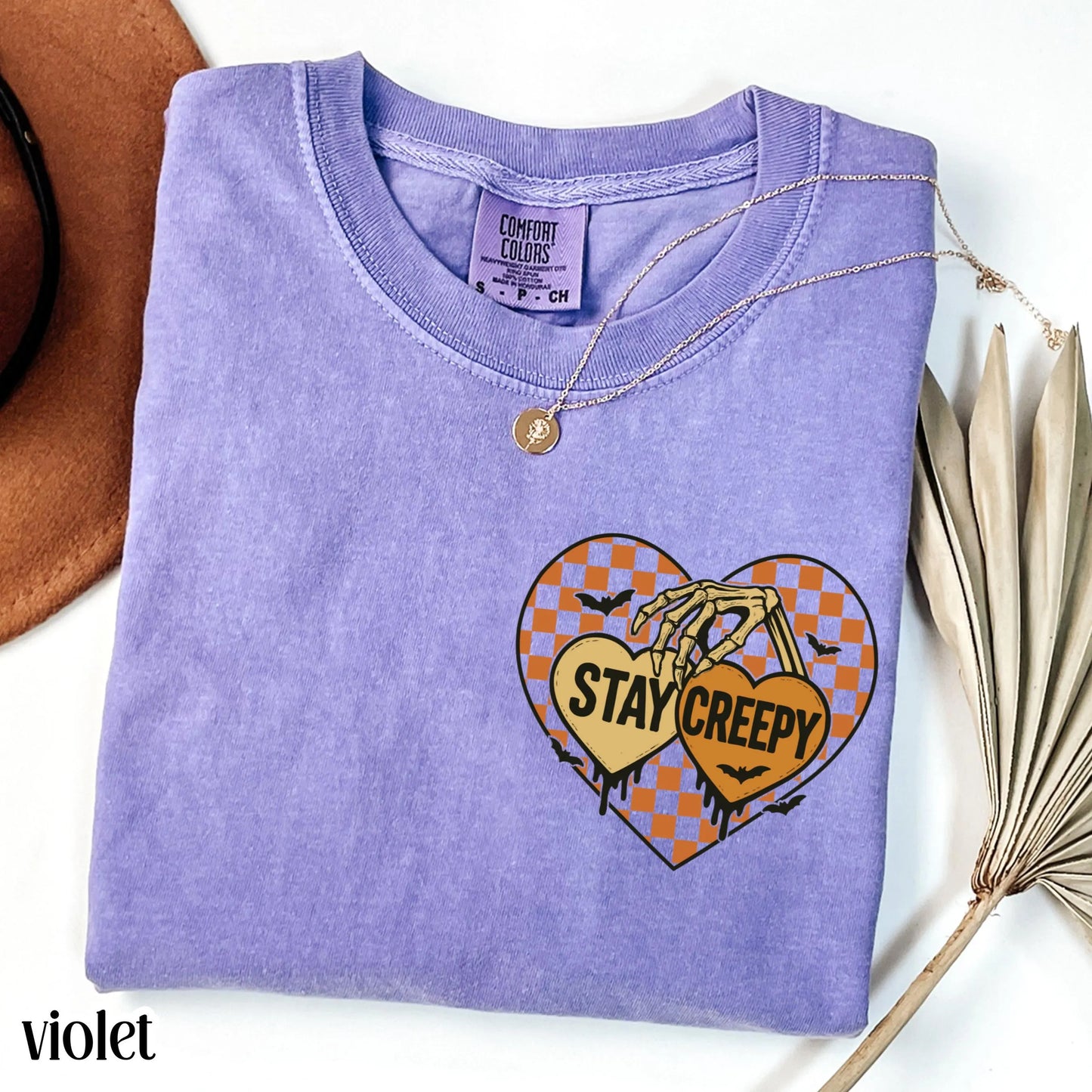 Skeleton Pumpkin Heart Comfort Colors Tee