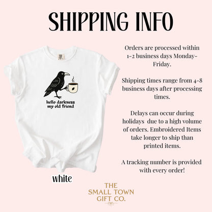 Coffee Lover Raven Crow Comfort Colors Tee