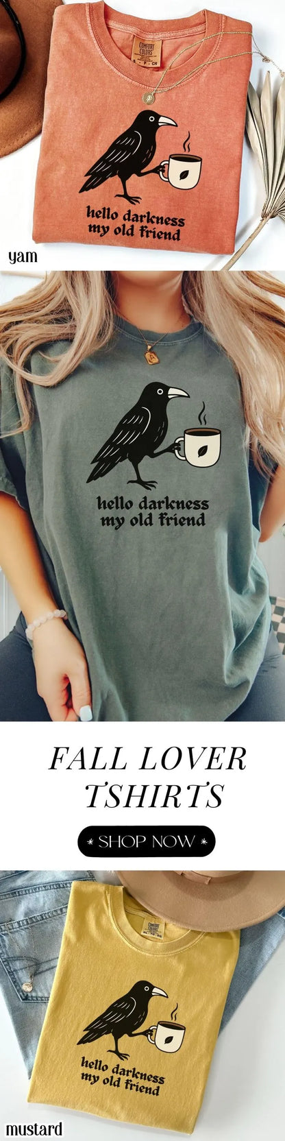 Coffee Lover Raven Crow Comfort Colors Tee