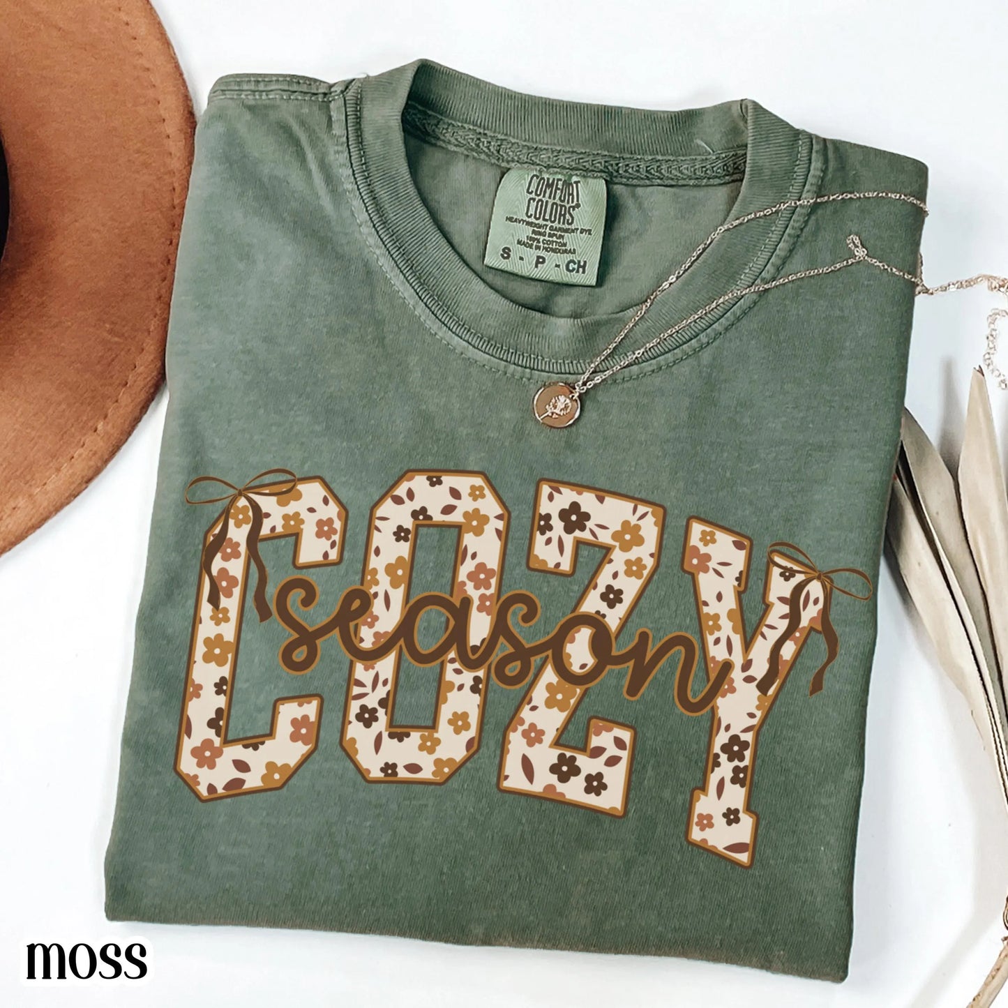 Cozy Season Pumpkin Floral Comfort Colors Tee