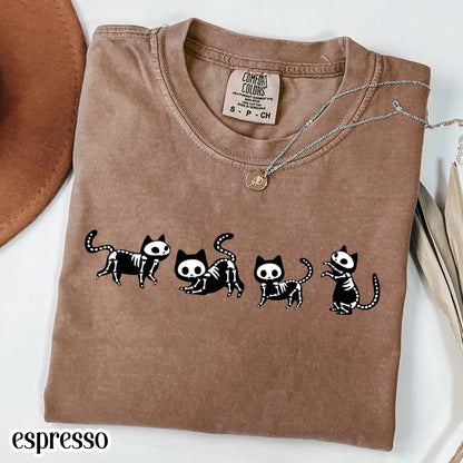 Black Cat Skeleton Comfort Colors Tee