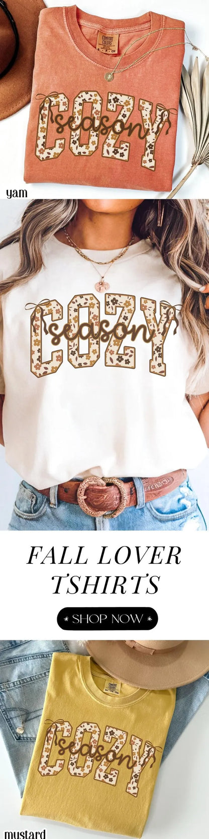 Cozy Season Pumpkin Floral Comfort Colors Tee