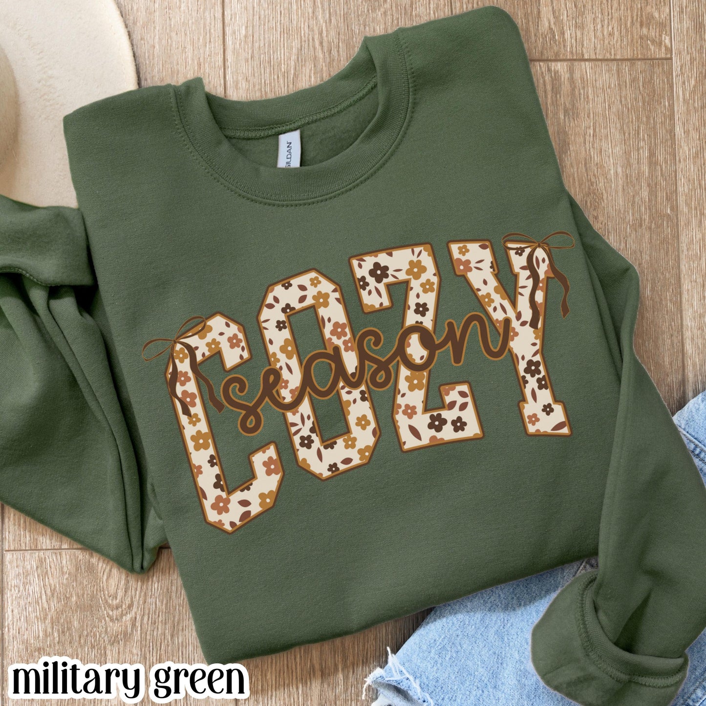 Cozy Season Pumpkin Floral Gildan Sweatshirt