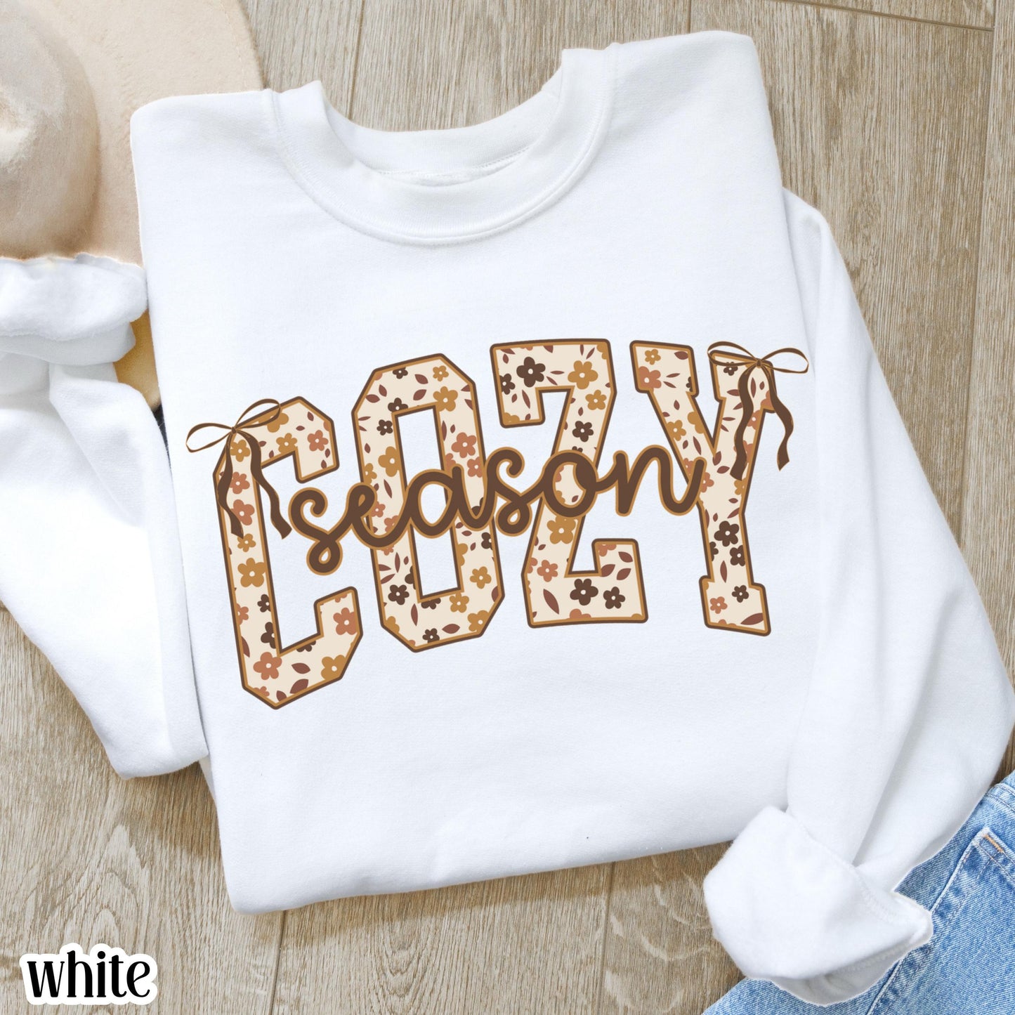 Cozy Season Pumpkin Floral Gildan Sweatshirt
