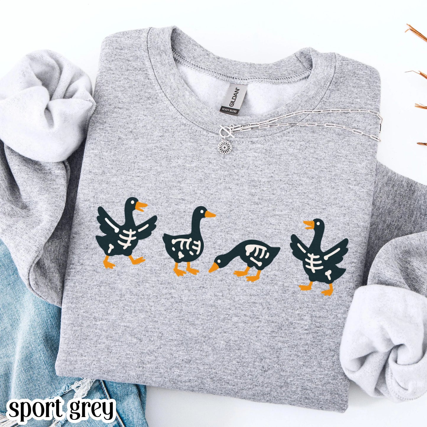 Goose Skeleton Halloween Sweatshirt