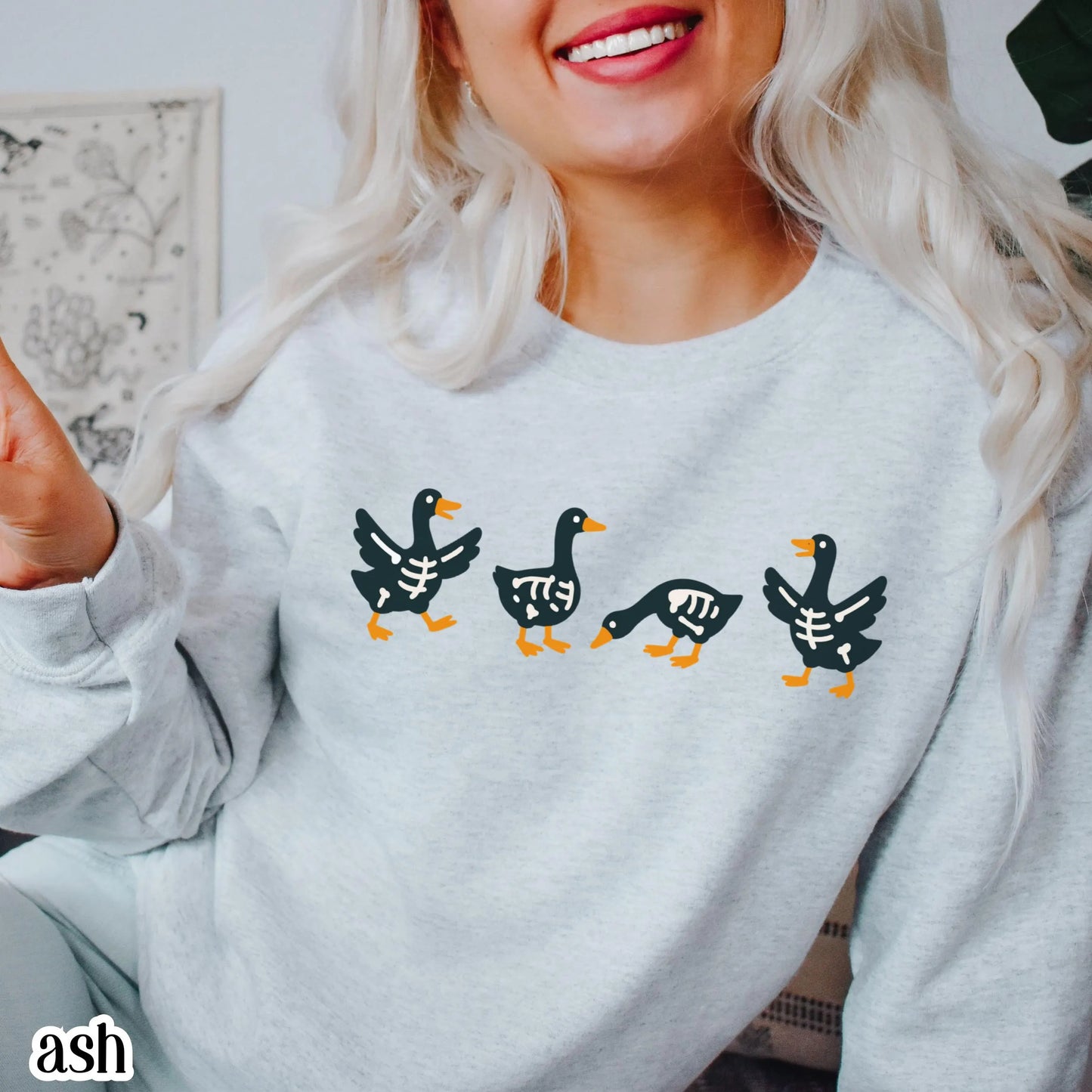 Goose Skeleton Halloween Sweatshirt