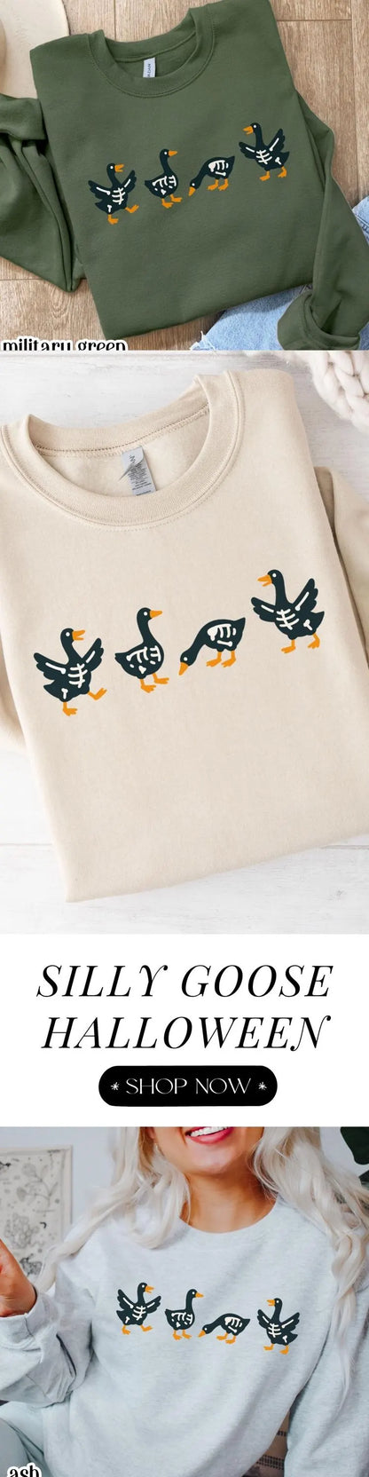 Goose Skeleton Halloween Sweatshirt