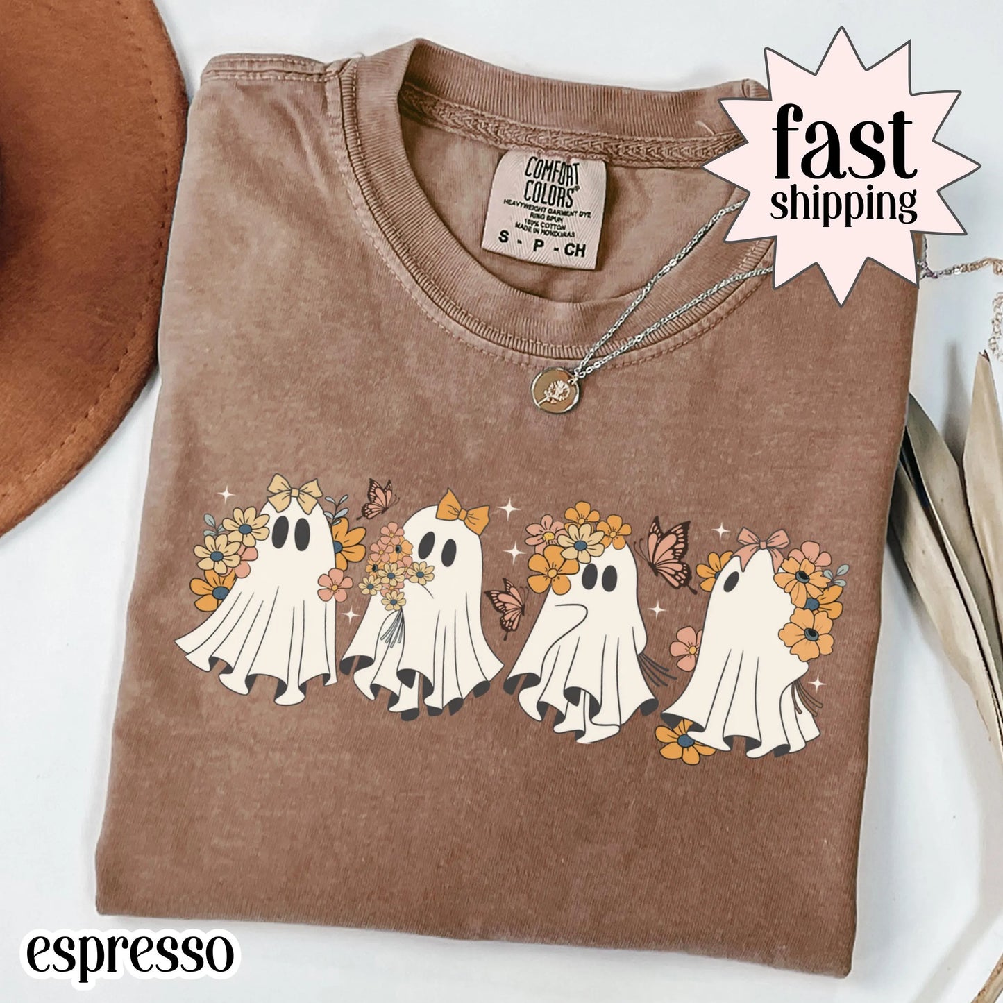 Retro Ghost Halloween Comfort Colors Tee