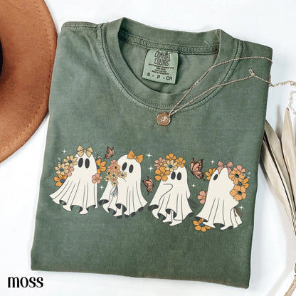 Retro Ghost Halloween Comfort Colors Tee