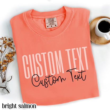Custom Text Comfort Colors Shirt Teacher Back to School Shirt Matching Team Tshirt Personalized Name Tee Preschool First Grade Nurse T-shirt