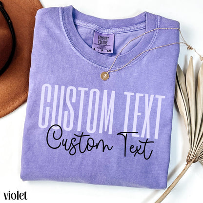 Custom Text Comfort Colors Shirt Teacher Back to School Shirt Matching Team Tshirt Personalized Name Tee Preschool First Grade Nurse T-shirt