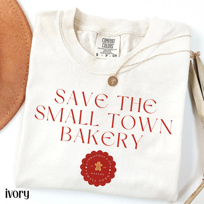 Save The Small Town Bakery Christmas Comfort Colors Tee