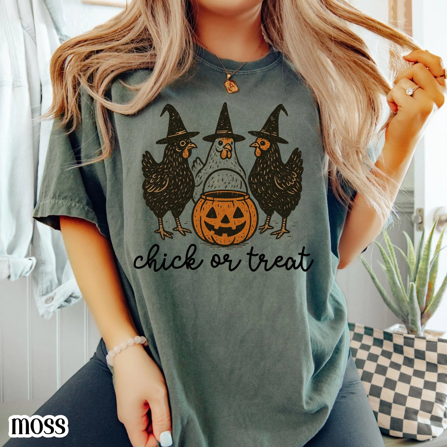 Witch Chicken Halloween Comfort Colors Tee