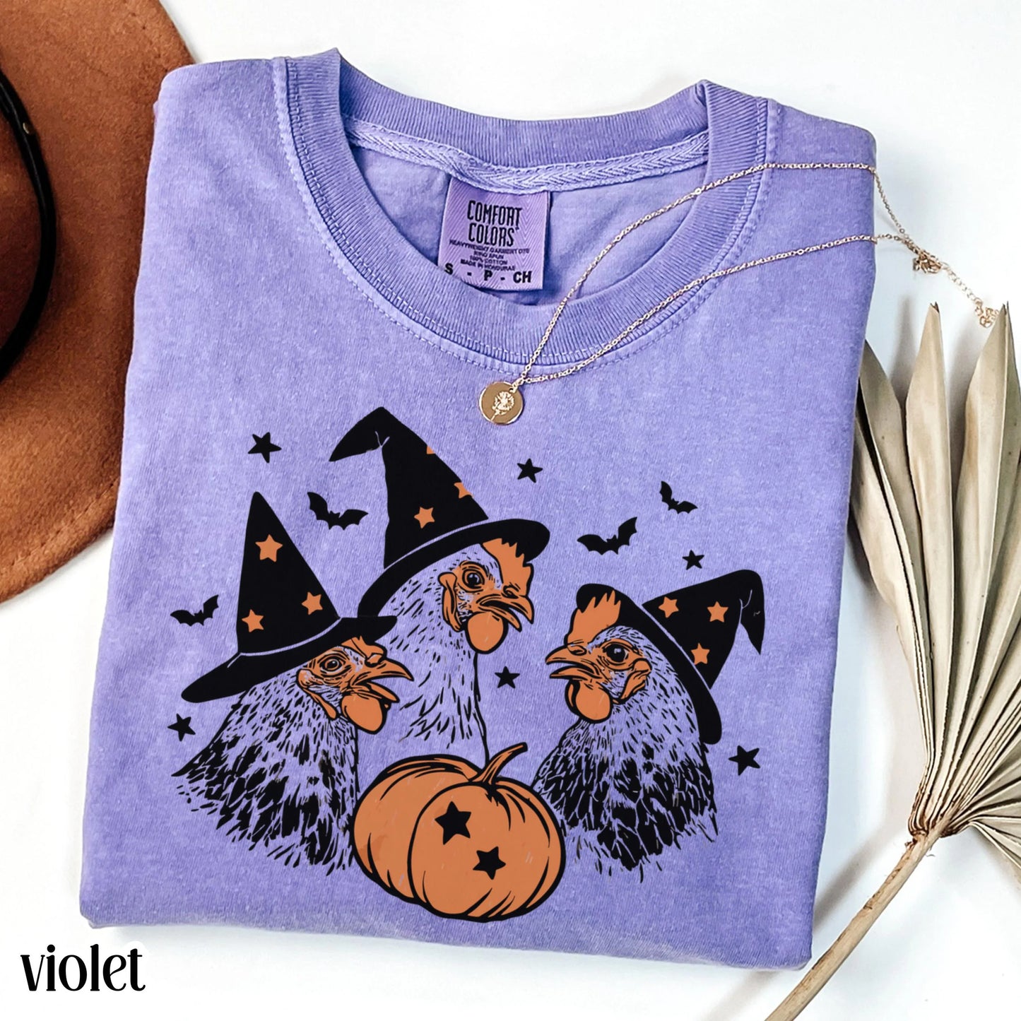 Witch Chicken Halloween Comfort Colors Tee