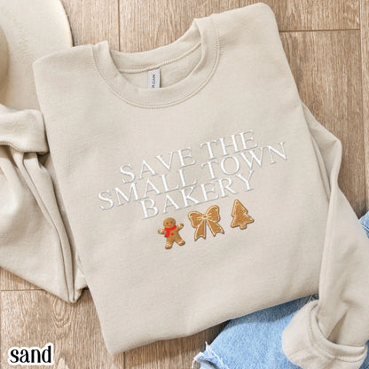 Embroidered Save The Small Town Bakery Gildan Sweatshirt