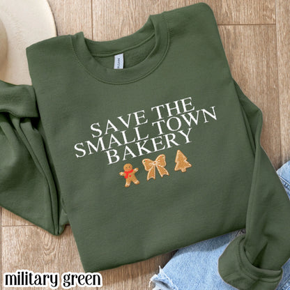 Embroidered Save The Small Town Bakery Gildan Sweatshirt