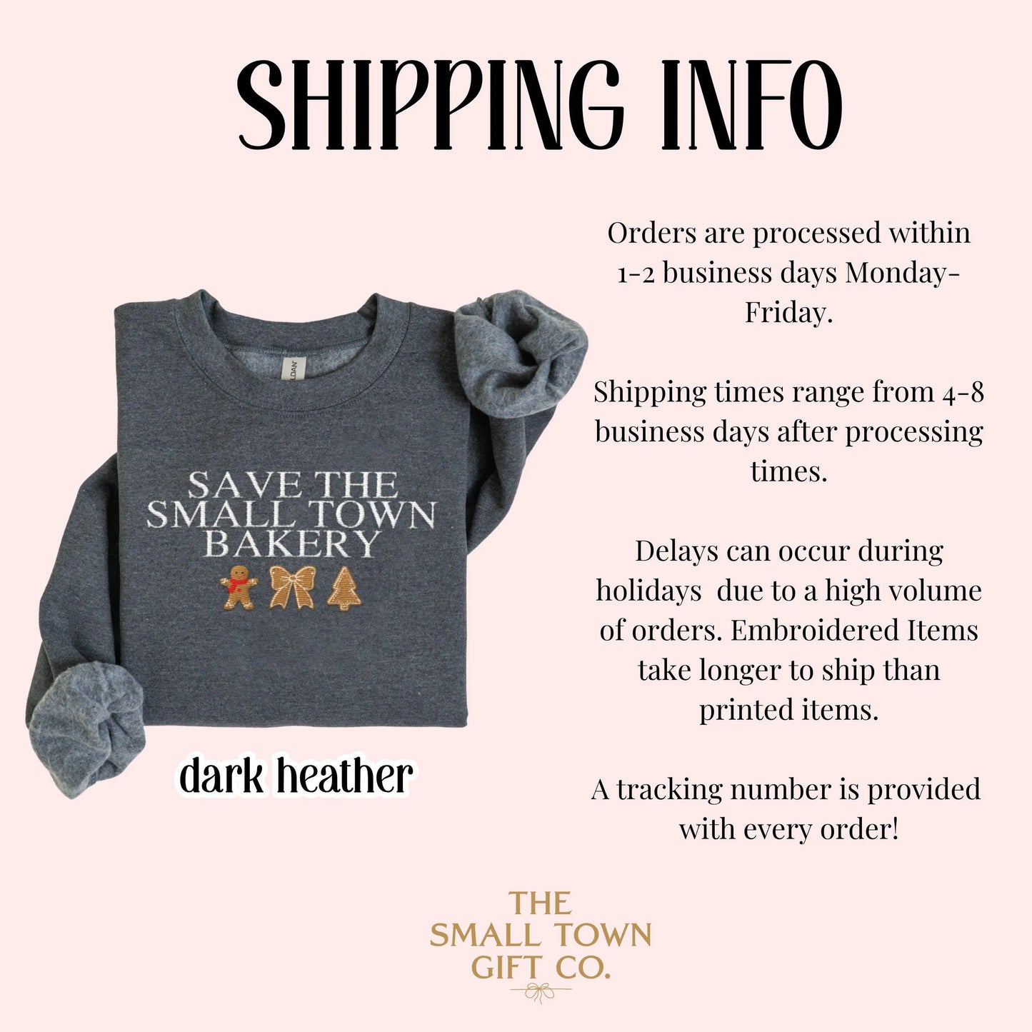 Embroidered Save The Small Town Bakery Sweatshirt