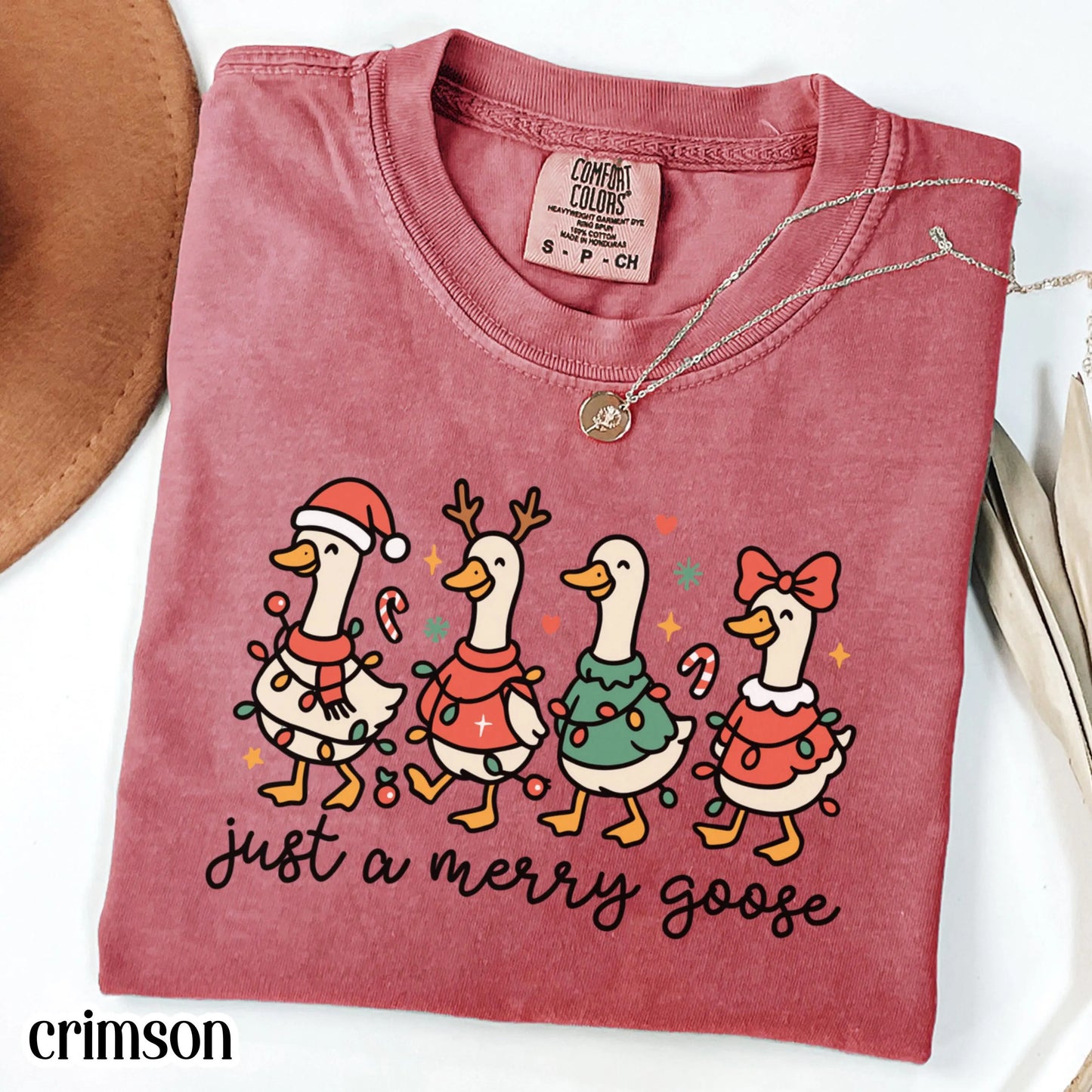 Funny Christmas Goose Comfort Colors Tee
