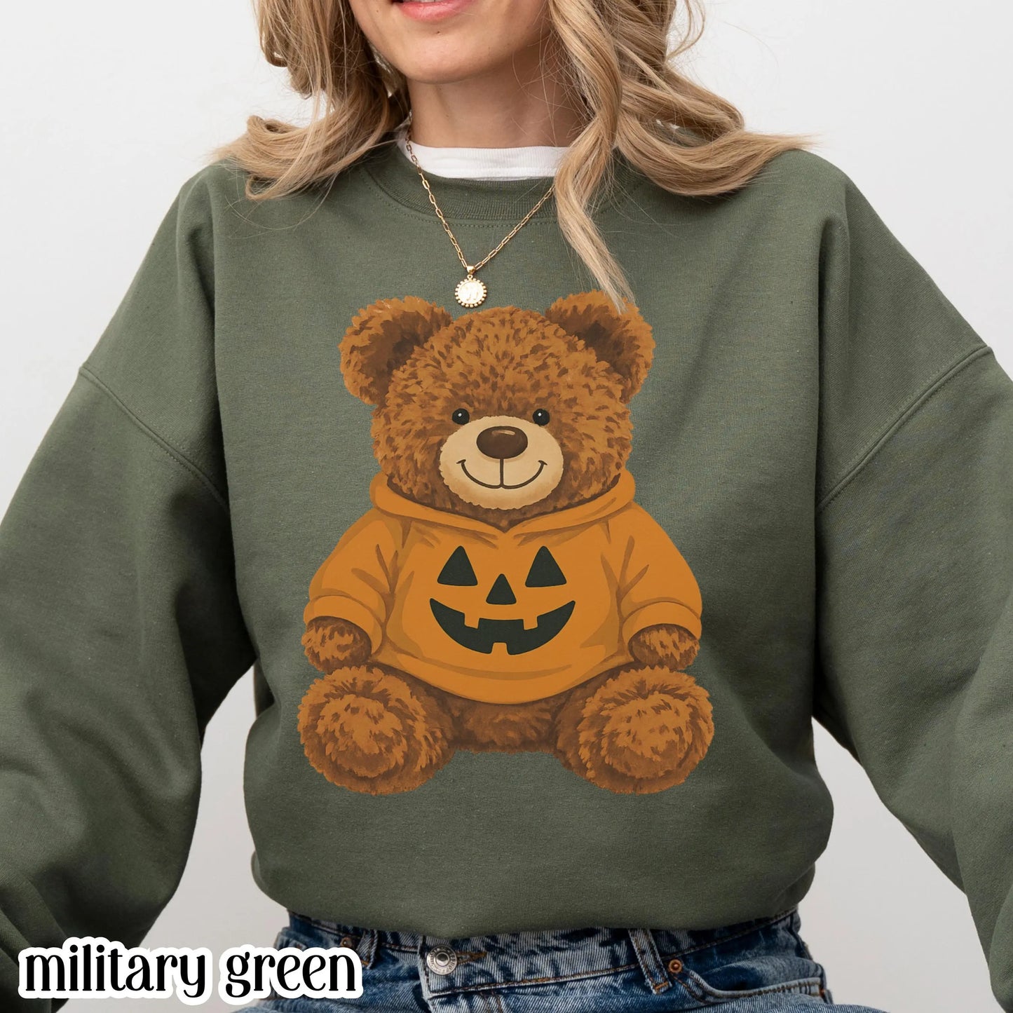 Cute Halloween Teddy Bear Gildan Sweatshirt