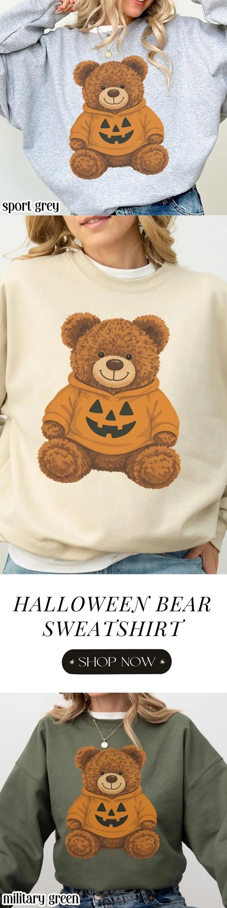 Cute Halloween Teddy Bear Gildan Sweatshirt
