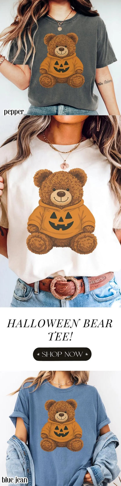 Halloween Teddy Bear Comfort Colors Tee