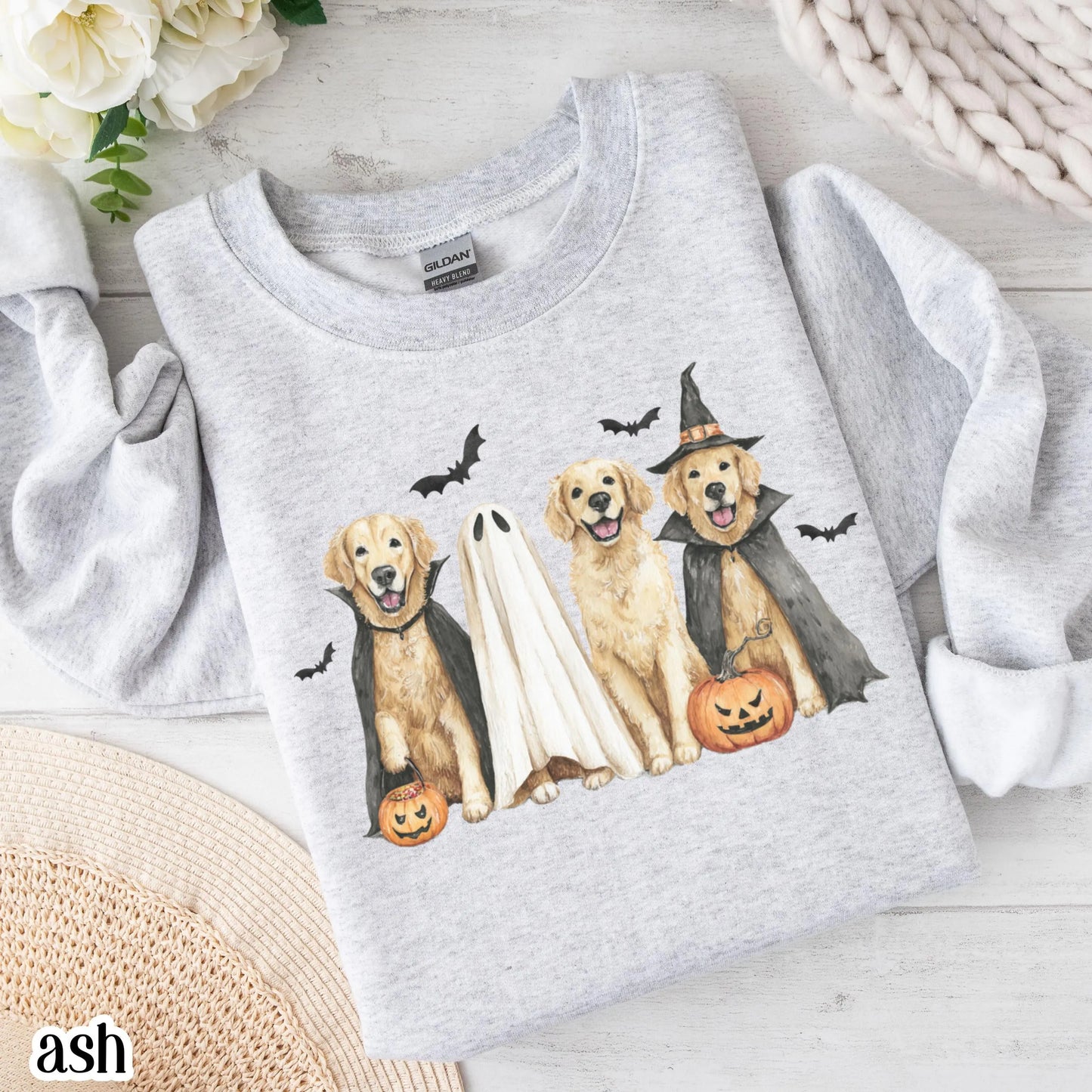 Halloween Golden Retriever Gildan Sweatshirt