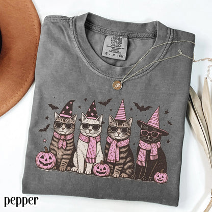 Spooky Halloween Cat Comfort Colors Tee