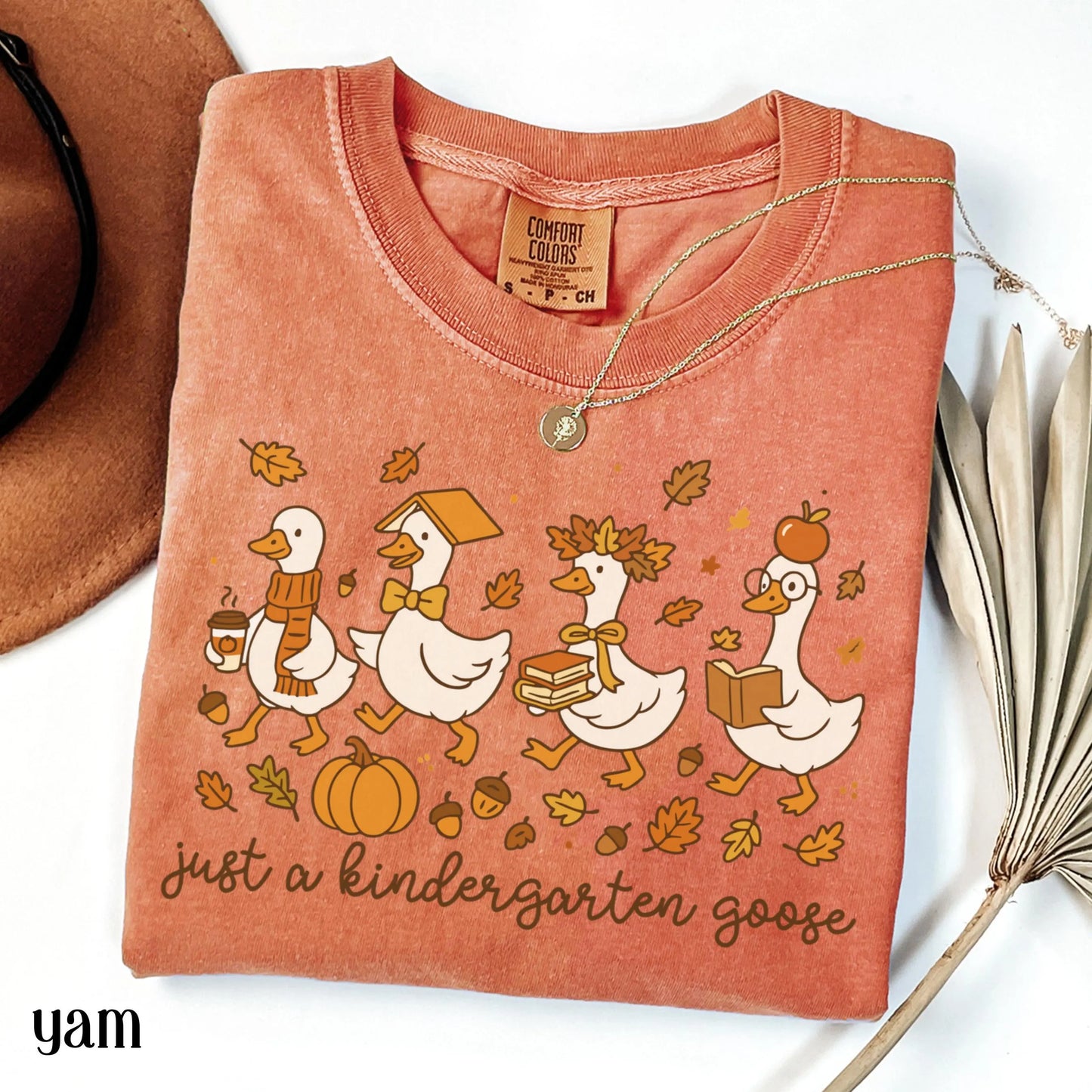 Kindergarten Fall Goose Comfort Colors Teacher Shirt Kindergarten Goose Teacher TShirt Pumpkin Silly Goose T-Shirt Autumn Back to School Tee