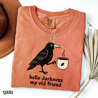 Coffee Lover Raven Crow Comfort Colors Tee