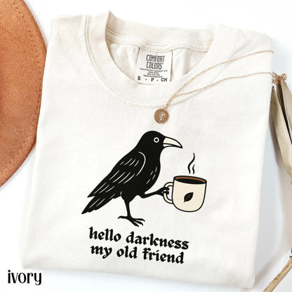 Coffee Lover Raven Crow Comfort Colors Tee