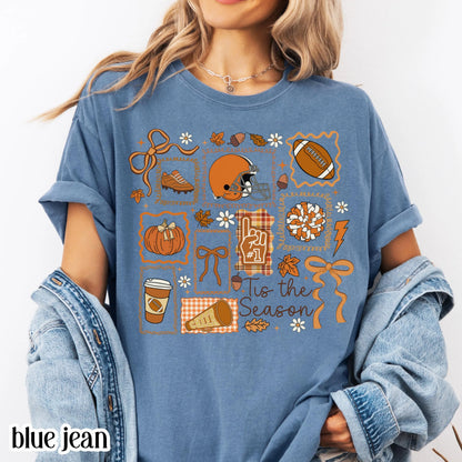 Football Cheer Fall Season Comfort Colors Tee