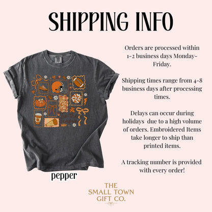 Football Cheer Fall Season Comfort Colors Tee