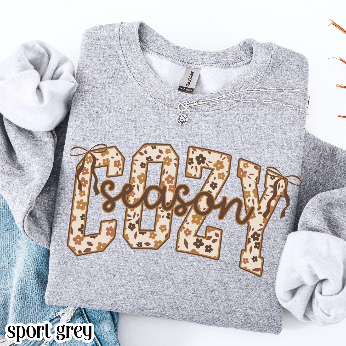 Cozy Season Pumpkin Floral Gildan Sweatshirt