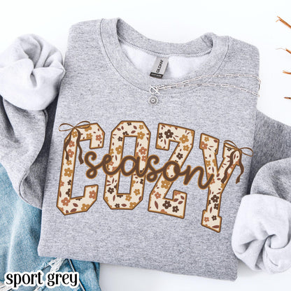 Cozy Season Pumpkin Floral Gildan Sweatshirt