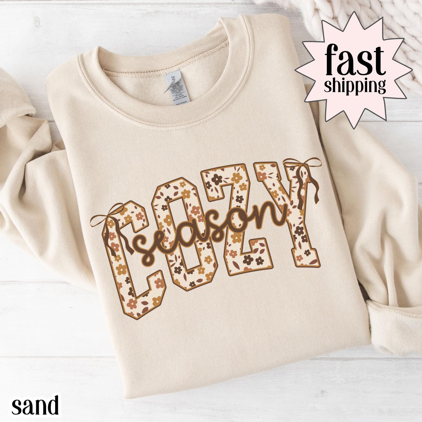 Cozy Season Pumpkin Floral Gildan Sweatshirt