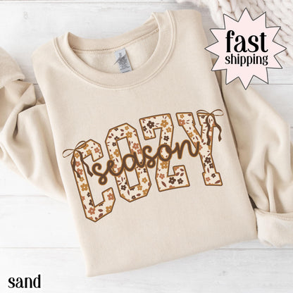 Cozy Season Pumpkin Floral Gildan Sweatshirt