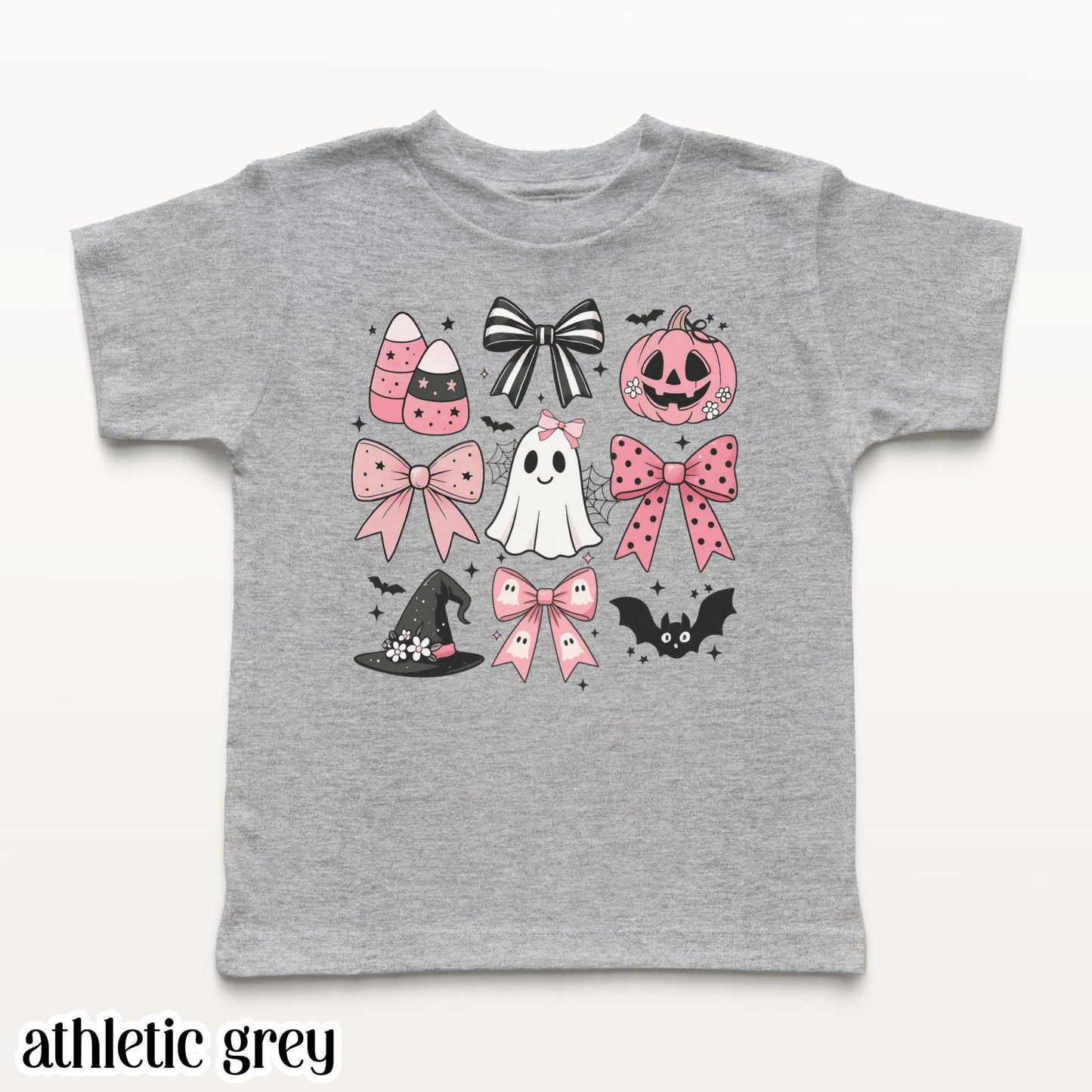Personalized Pink Bow Ghost Kids Halloween Tee